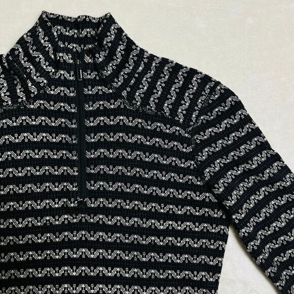 SmartWool 1/4 Zip Shirt Womens S Base Layer Black White Camp Trek Hike Adventure - Picture 1 of 8